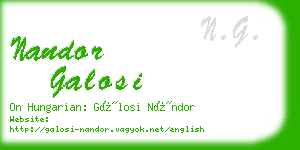 nandor galosi business card